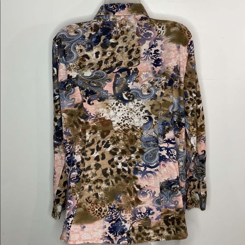 Soft Surroundings Button Down Paisley/Animal Print - image 2